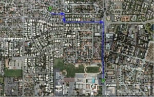 The route to my local high school.